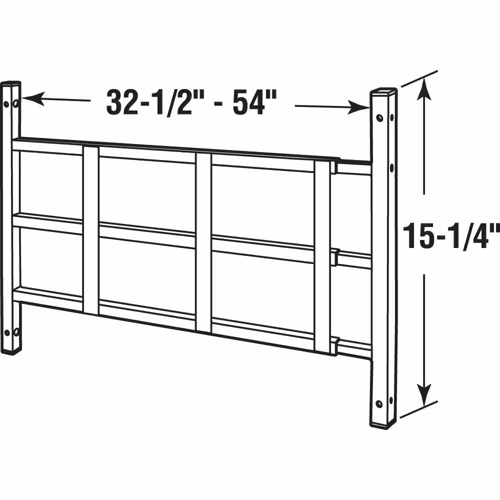 Segal Fixed Window Guard, 31 in. - 54 in. x 15-1/4 in., Steel, White, 3-Bar, NON-EGRESS