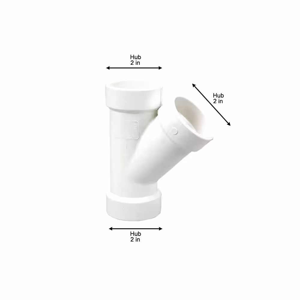NIBCO 2 in. PVC DWV 45-Degree All Hub Wye