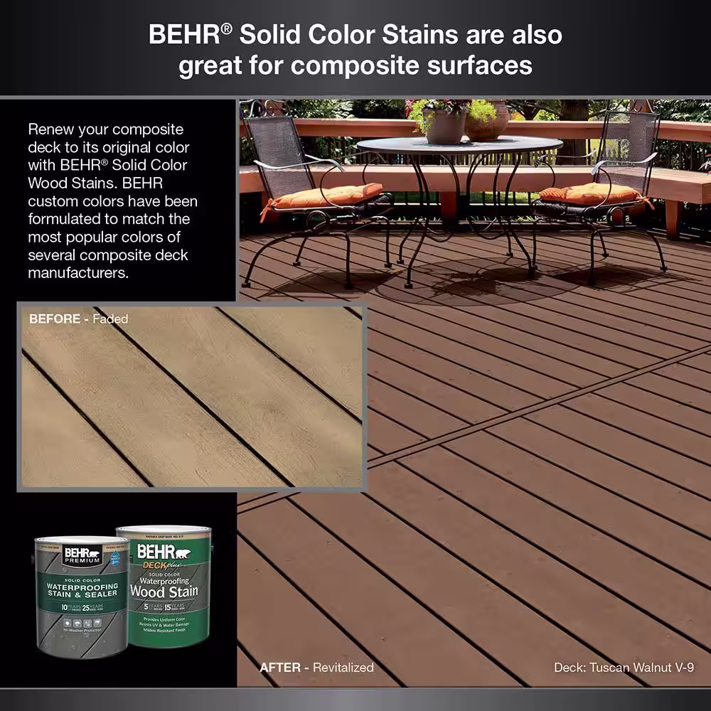 BEHR PREMIUM 1 qt. #SC-330 Redwood Solid Color Waterproofing Exterior Wood Stain and Sealer