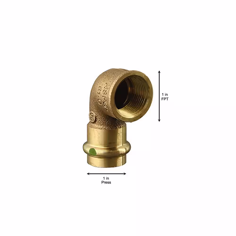 Viega ProPress 1 in. Press x 1 in. FPT Zero-Lead Bronze 90Â° Elbow