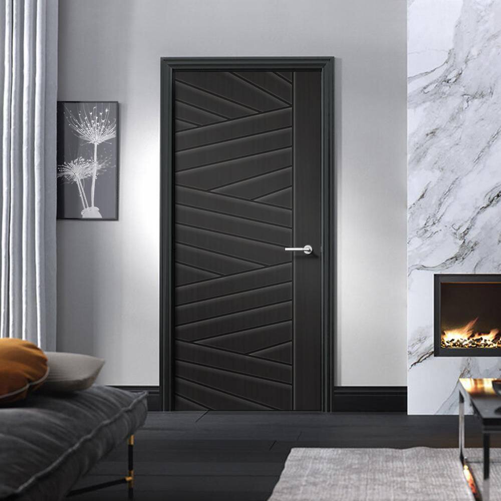 CALHOME 30 in. x 96 in. Hollow Core Black Stained Composite MDF Interior Door Slab