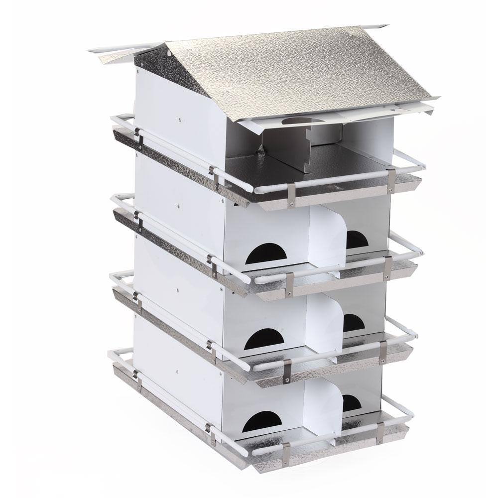 BIRDS choice Starling Resistant Entrance Holes 4-Floor-16 Room Purple Martin House