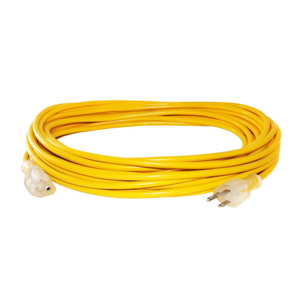 None 50 ft. 12/3 SJTW 15 Amp 300V 1875-Watt 3-Prong Oil Resistant Light End Indoor/Outdoor Heavy-Duty Extension Cord (2-Pack)