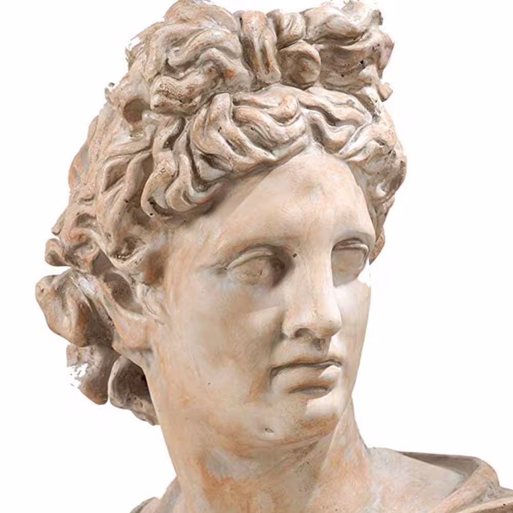 Benjara Antiquely Composed Brown Ceramic Placidia Bust Statue