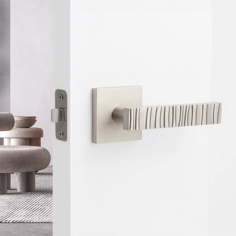 McBowery Groove Satin Nickel Passage Hall/Closet Modern Door Handle (Right Hand)