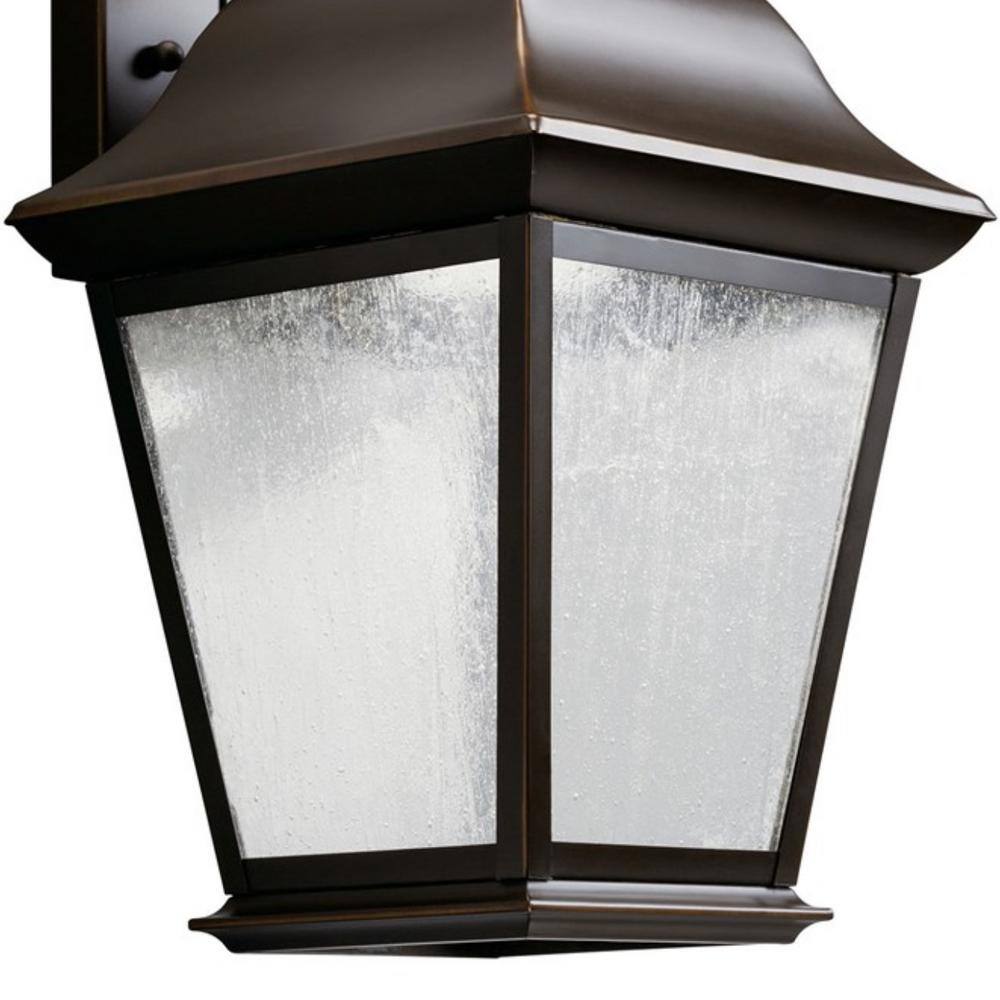 KICHLER Mount Vernon 1-Light Olde Bronze Outdoor Hardwired Wall Lantern Sconce with Integrated LED (1-Pack)