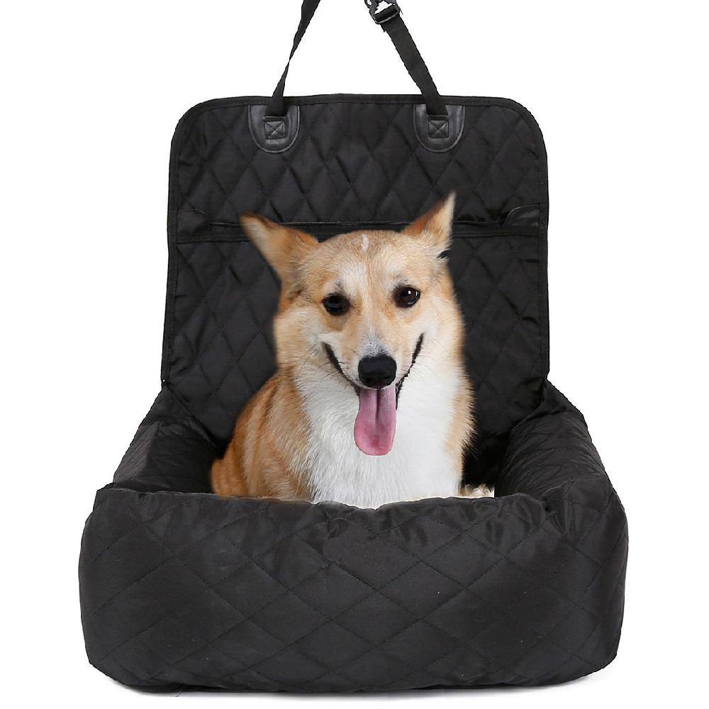 PET LIFE 1 Size Black Pawtrol Dual Converting Travel Safety Carseat and Pet Bed