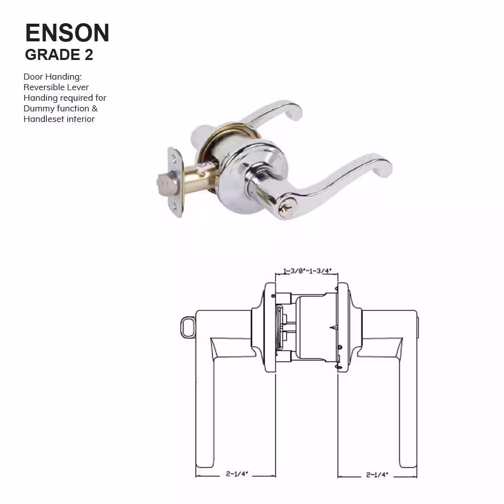None Enson Satin Nickel Privacy Bed/Bath Door Lever