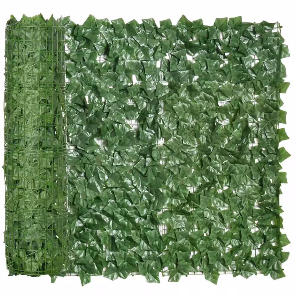 Outsunny 39 .25 Dark Green Artificial Ivy Vine Faux Hedge Leaf Wall Panel