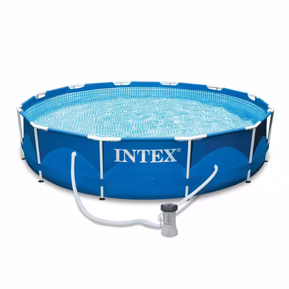 Intex 12 ft. Round 30 in. Metal Frame Pool Set