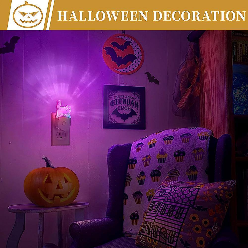 YANSUN 0.5-Watt Plug In Color-Changing Kids Night Light with Dusk-To-Dawn Sensor for Bathroom, Kid Room (2-Pack)