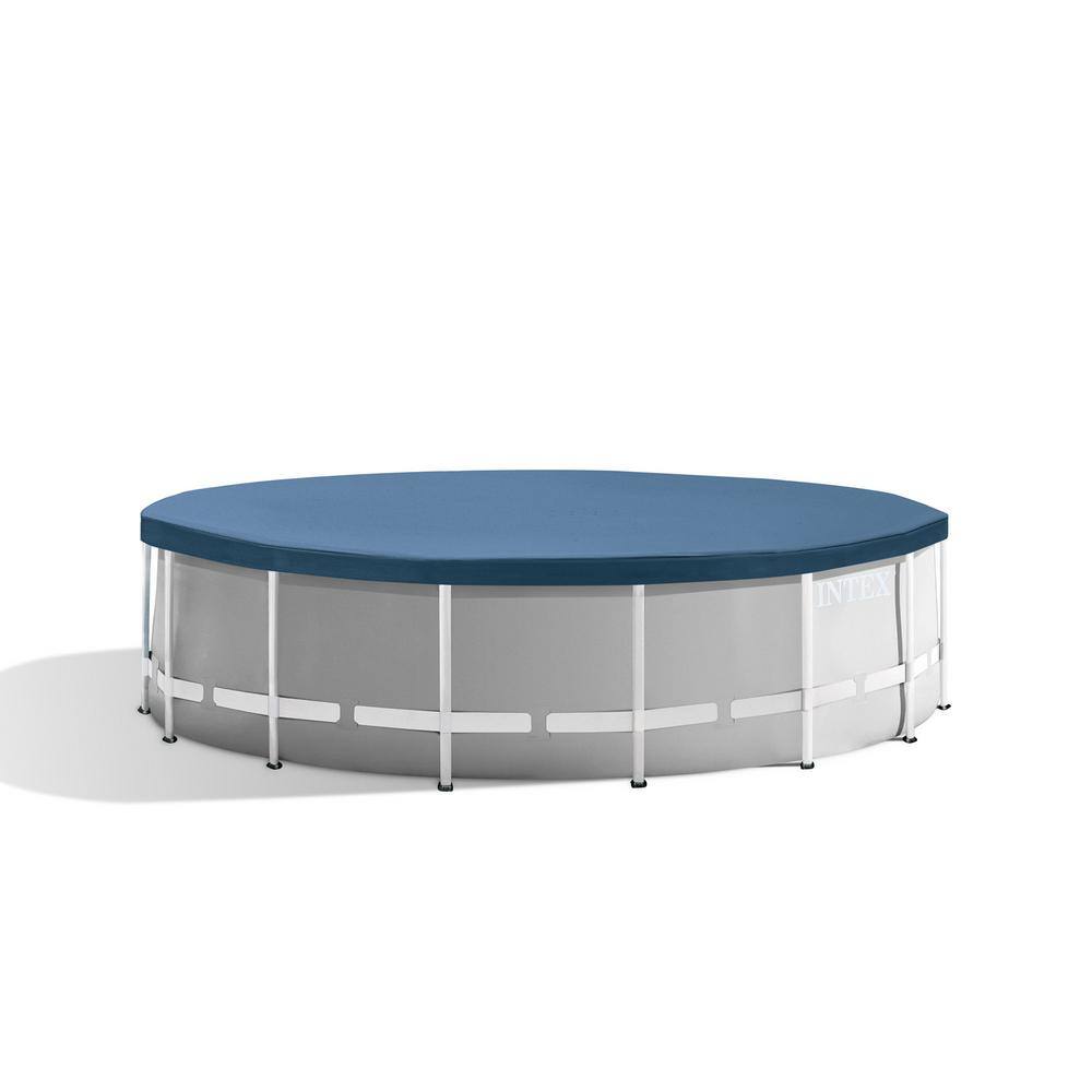 Intex 15 ft. x 4 ft. Round Metal Frame Pool Above Ground Swimming Pool Set and Replacement Filter Pump Cartridge(6-Pack)