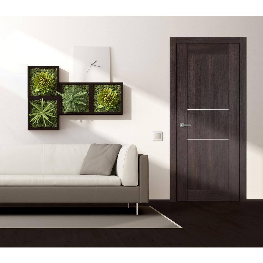 Belldinni Vona 30 in. x 80 in. Right-Handed Solid Core Veralinga Oak Prefinished Textured Wood Single Prehung Interior Door