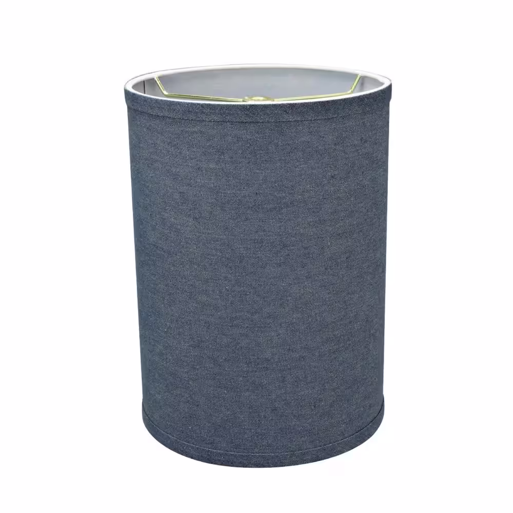 Aspen Creative Corporation 8 in. x 11 in. Washing Blue Hardback Drum/Cylinder Lamp Shade