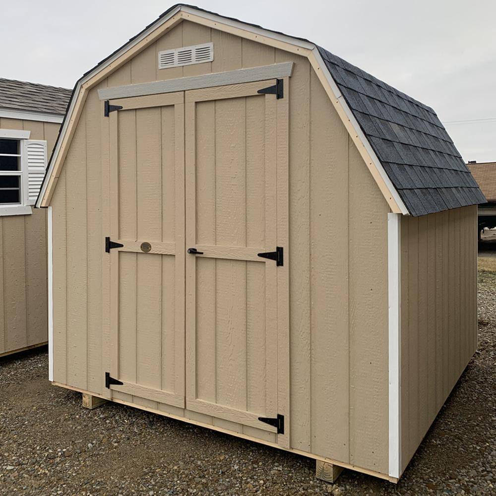 LITTLE COTTAGE CO. Value Gambrel 12 ft. x 14 ft. Wood Storage Building Precut Kit with 4 ft. Sidewalls