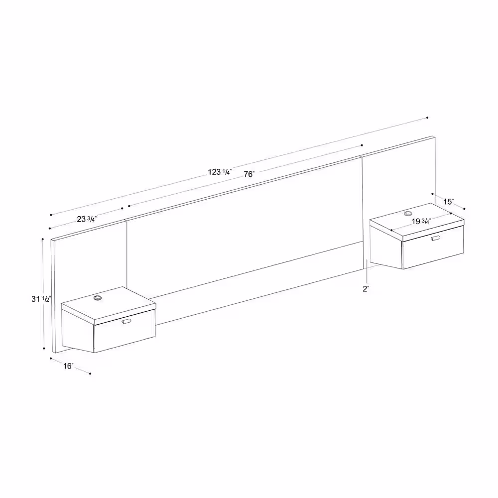 Prepac Series 9 1-Piece Black King Bedroom Set