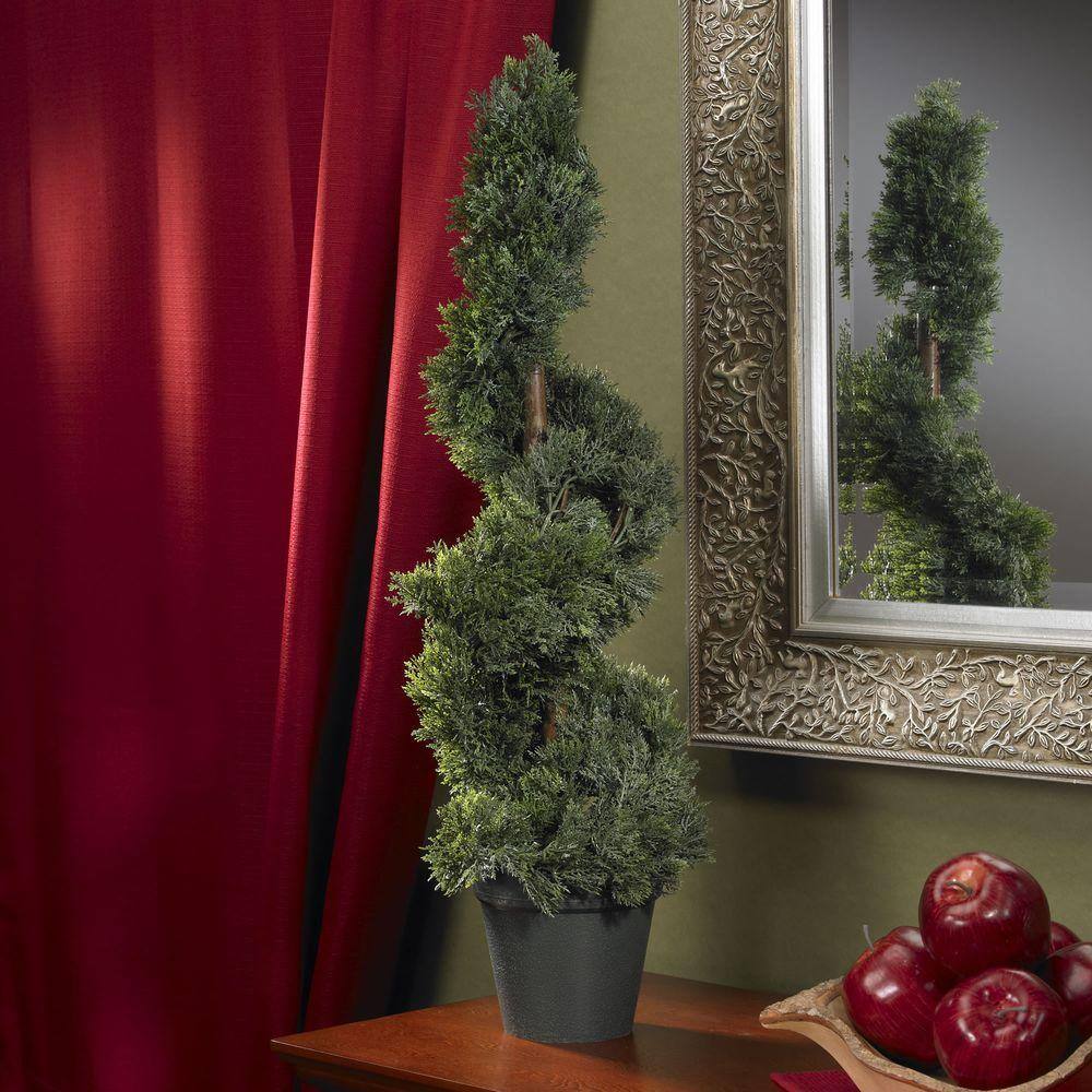 Nearly Natural 2 ft. Cedar Spiral Silk Tree