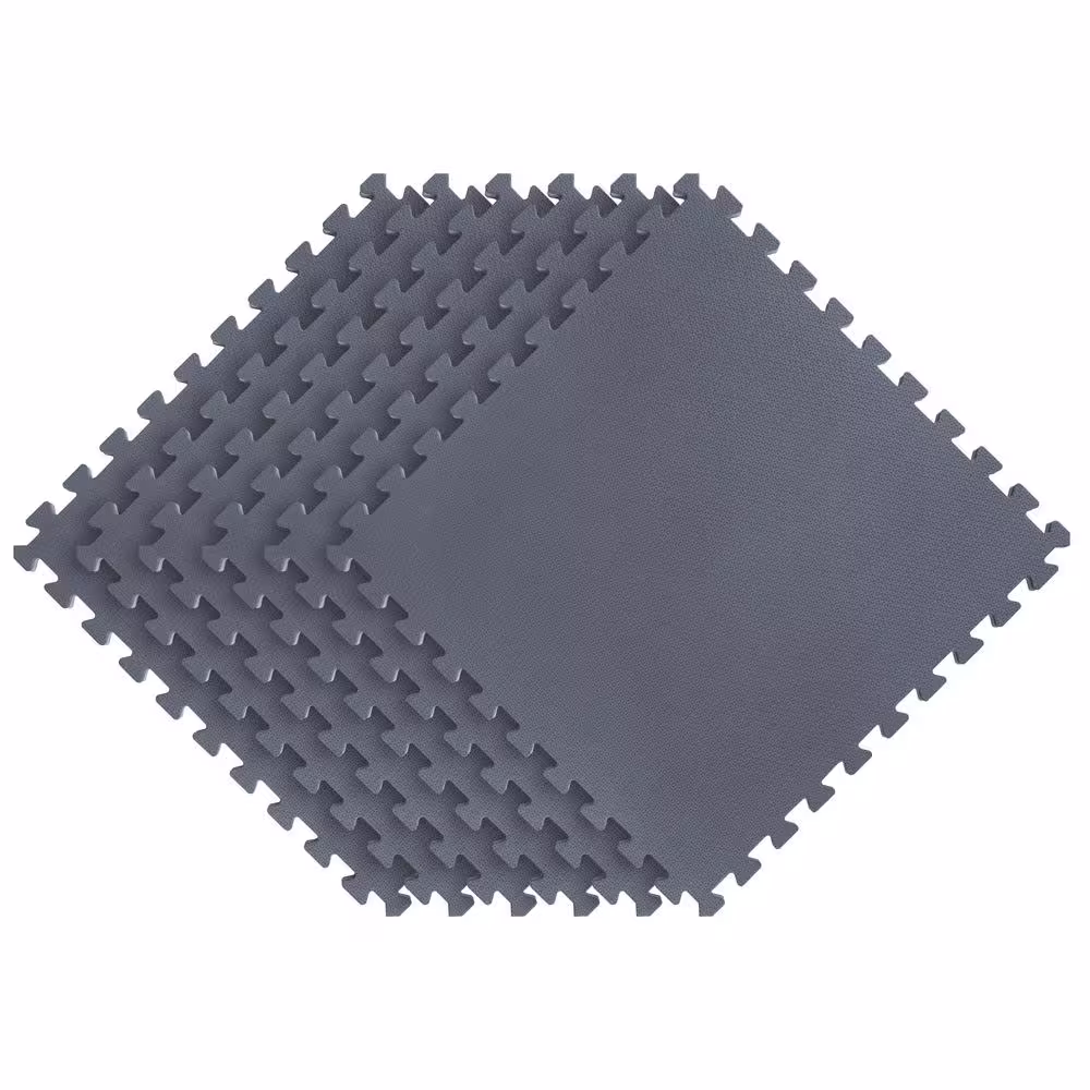 Norsk Bohemian Reversible Interlocking Foam Gray 24.8 in. x 24.8 in. x 0.47 in. Floor Tiles (6 pack) (24 sq. ft.)