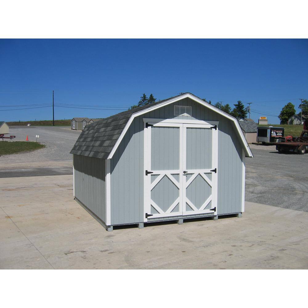 LITTLE COTTAGE CO. Classic Gambrel 12 ft. x 12 ft. Wood Storage Building Precut Kit with 4 ft. Sidewalls with Floor