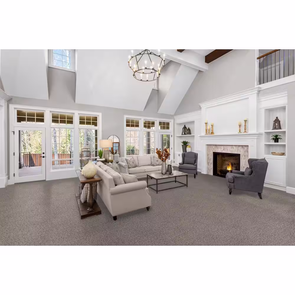 Home Decorators Collection Fall Skies II  - Festival - Gray 65 oz. SD Polyester Texture Installed Carpet