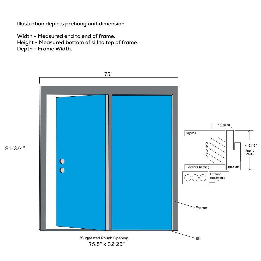 MMI Door 72 in. x 80 in. Full Lite Primed Steel Stationary Patio Glass Door Panel with Screen