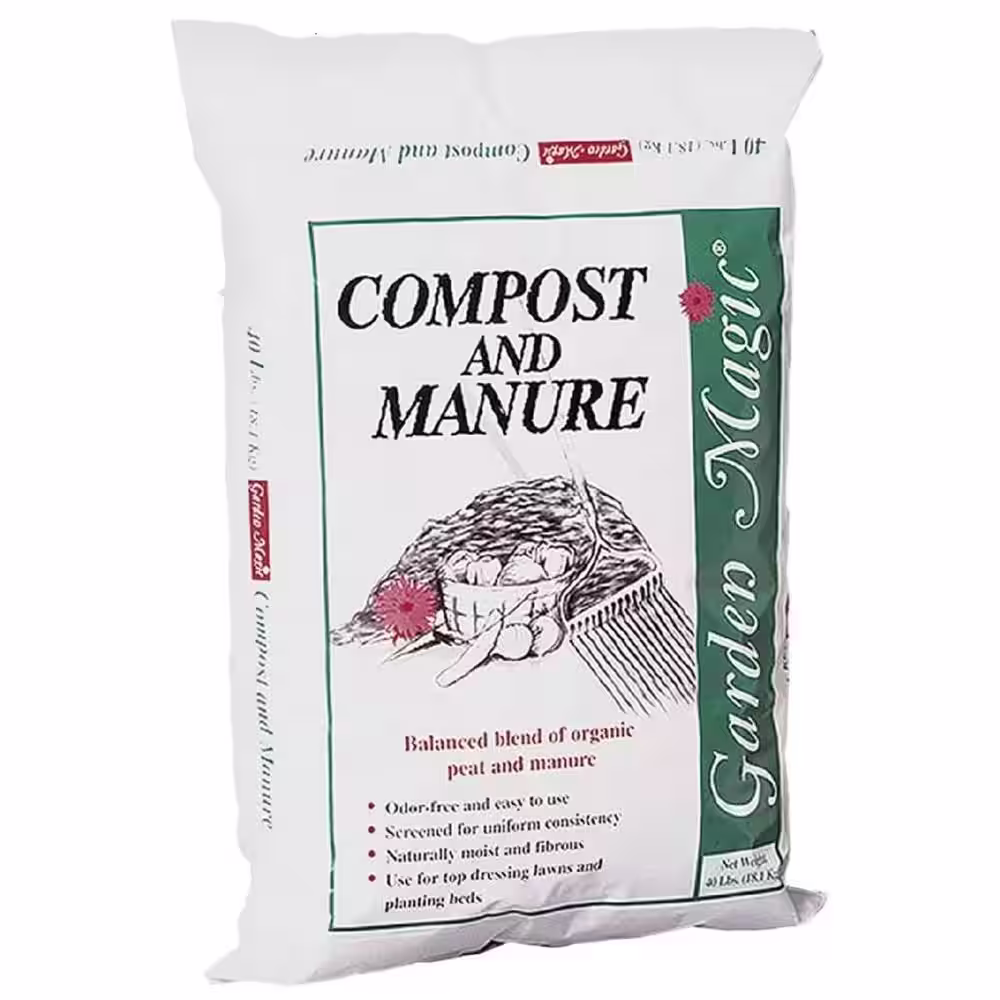 None Lawn Garden Compost and Manure Blend, 40 Pound Bag (4-Pack)
