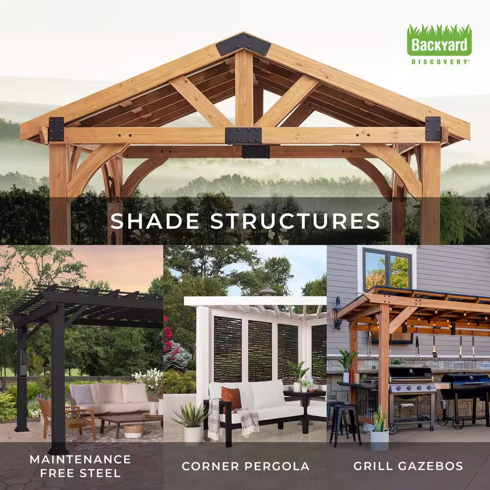 Backyard Discovery Norwood 10 ft. x 10 ft. Light Brown Gazebo