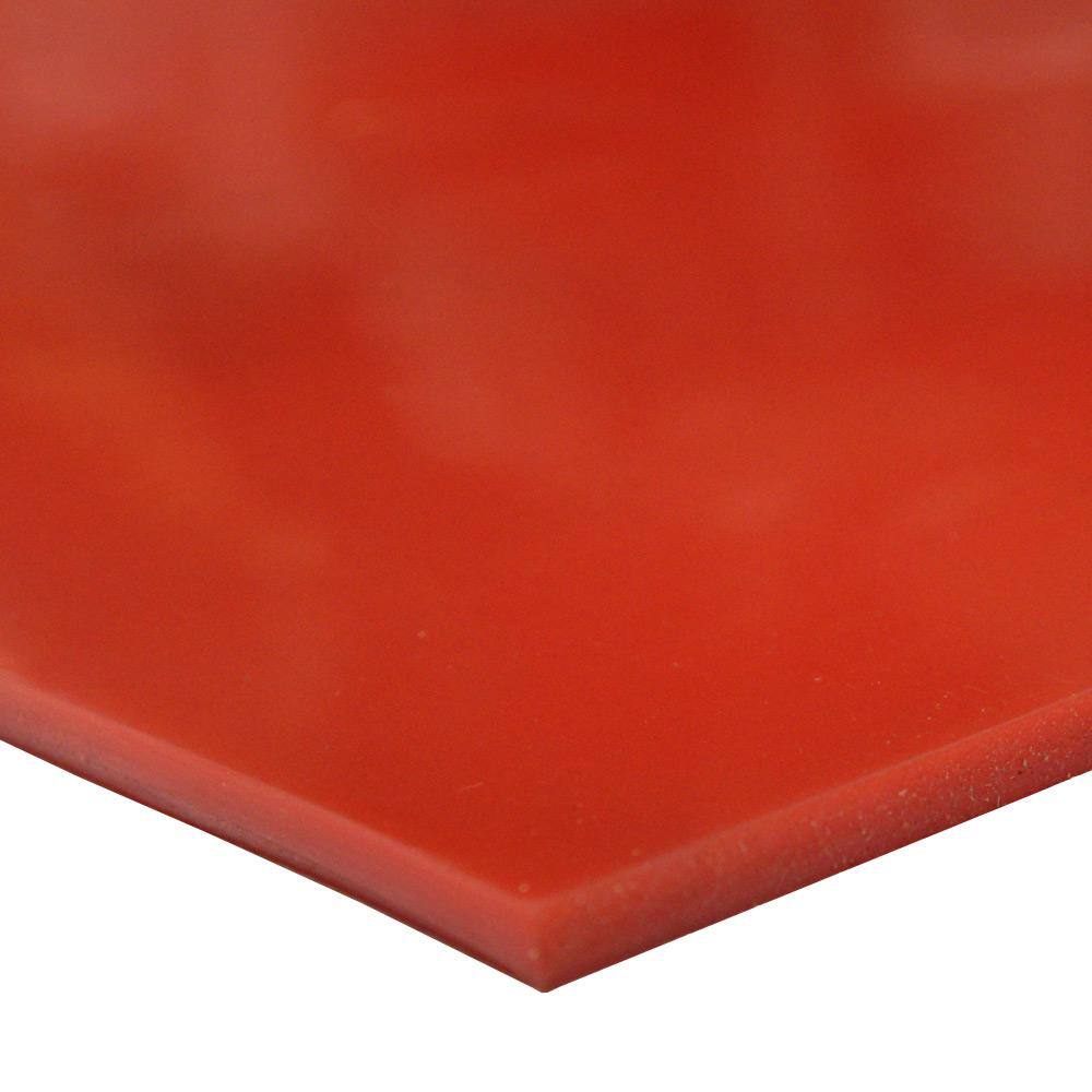 Rubber-Cal Silicone 1/8 in. x 36 in. x 72 in. Red/Orange Commercial Grade 60A Rubber Sheet