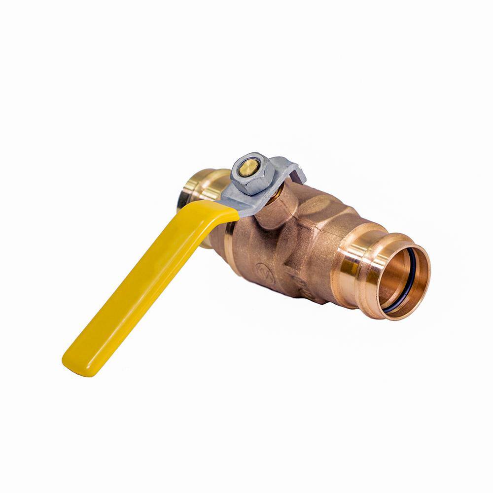 The Plumber's Choice 1 in. Brass Double-O-Ring Press Ball Valve (Pack of 5)