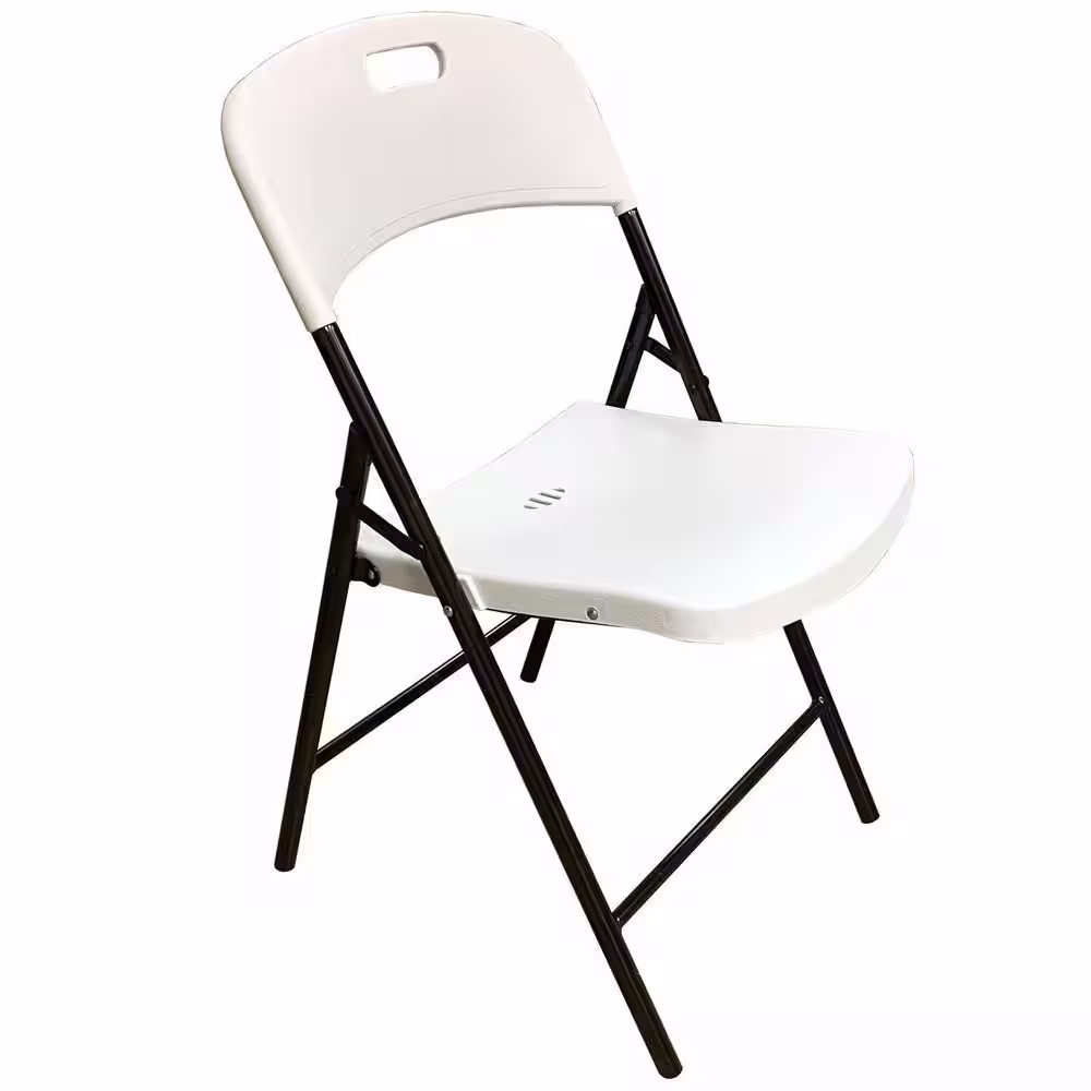 Plastic Development Group Group 4' Folding Banquet Table & 4 Outdoor Folding Chairs