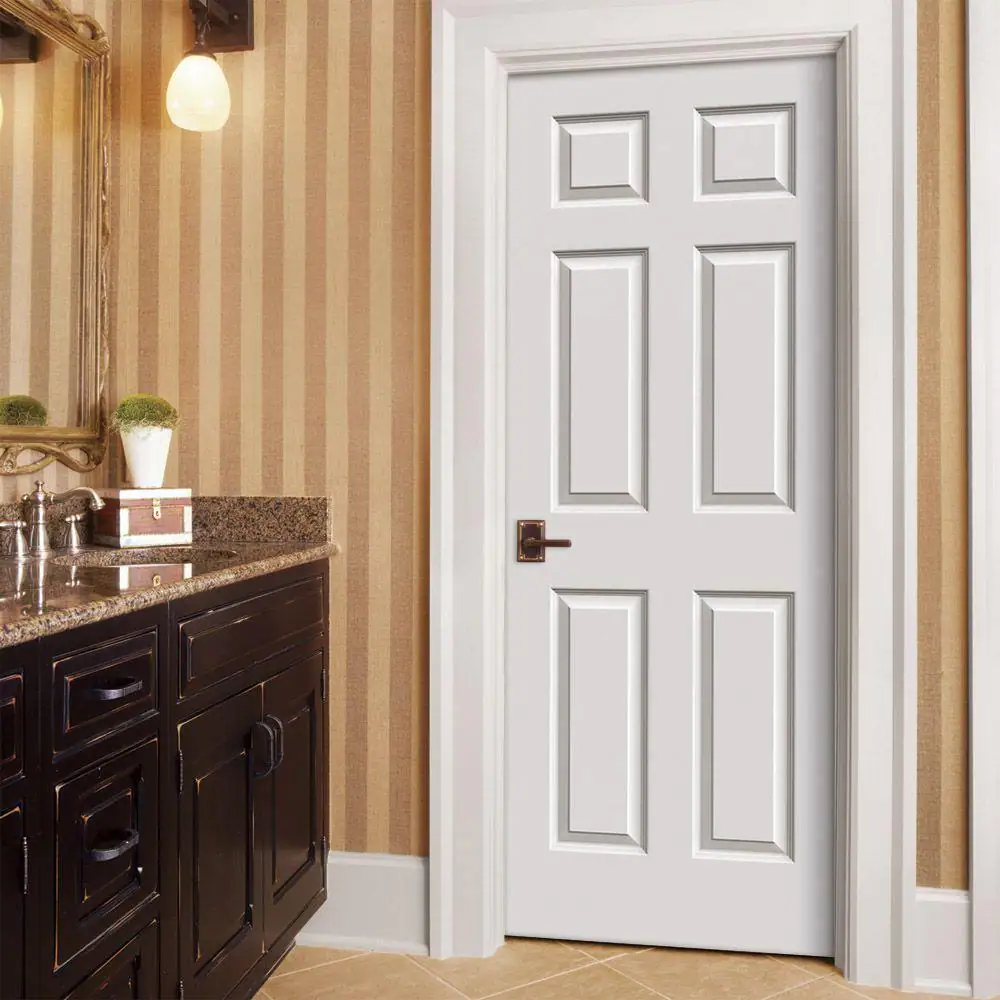 JELD-WEN 28 in. x 80 in. 6 Panel Colonist Primed Textured Molded Composite Interior Door Slab