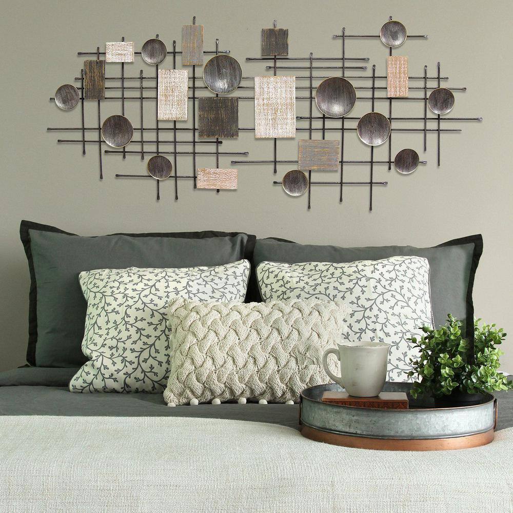 HomeRoots Distressed Industrial Metal & Wood Wall Decor
