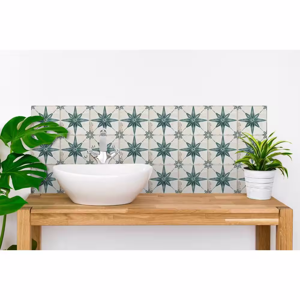None Green R13 4 in. x 4 in. Vinyl Peel and Stick Tile (24 Tiles, 2.67 sq. ft./Pack)