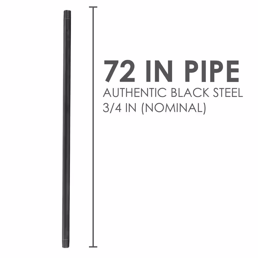 STZ 3/4 in. x 6 ft. Black Steel Sch. 40 Cut Pipe