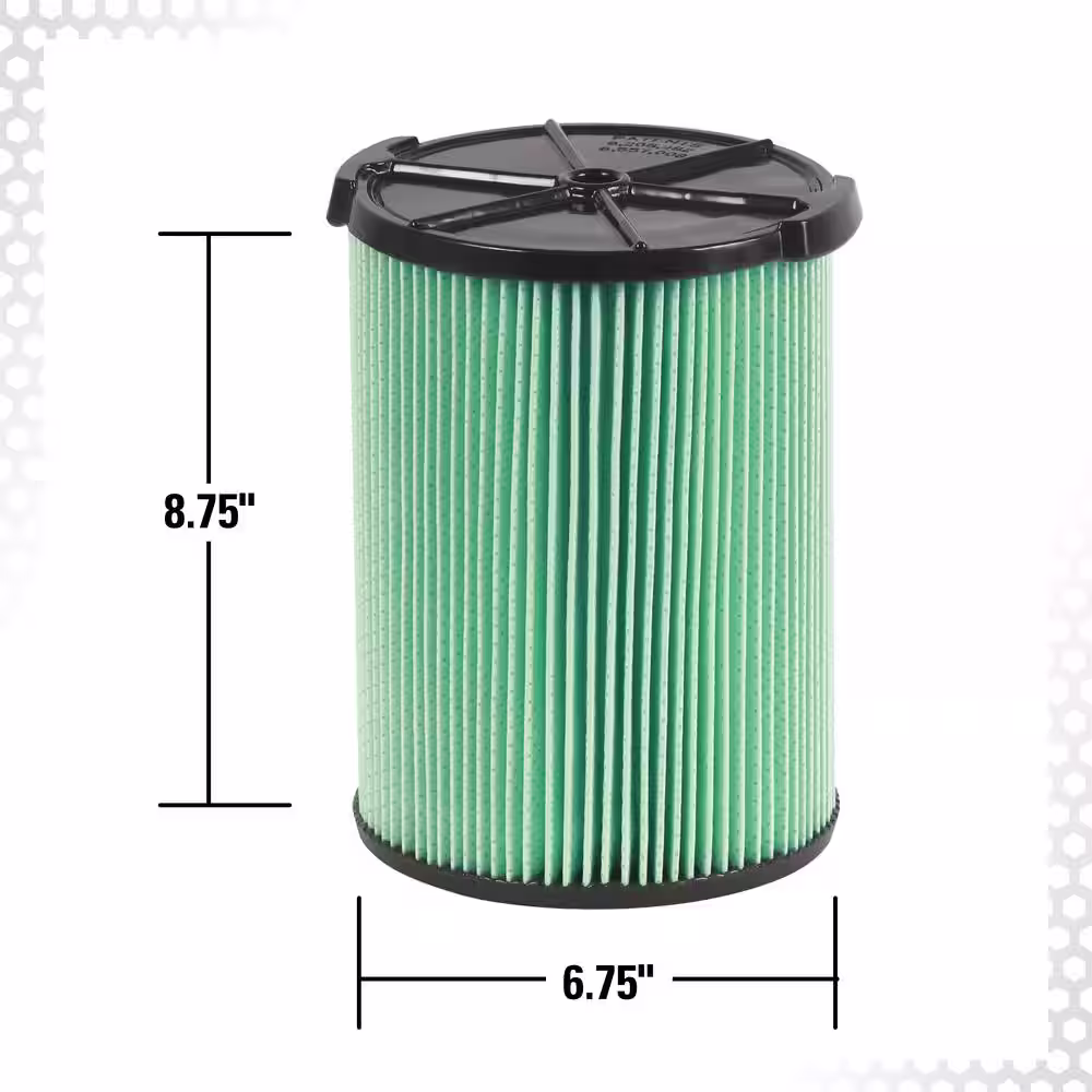 RIDGID HEPA Material Pleated Paper Wet/Dry Vac Cartridge Filter for Most 5 Gallon and Larger RIDGID Shop Vacuums (8-Pack)