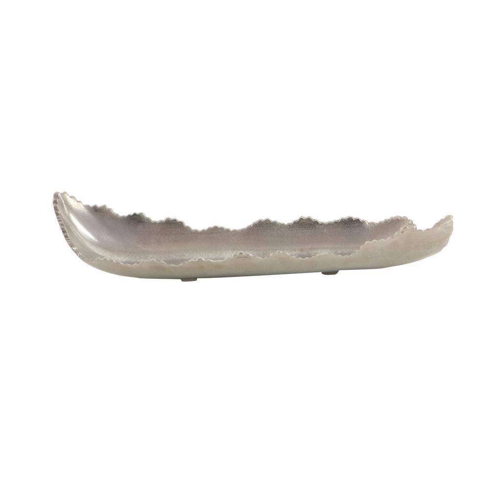 Litton Lane Silver Aluminum Live Edge Decorative Tray