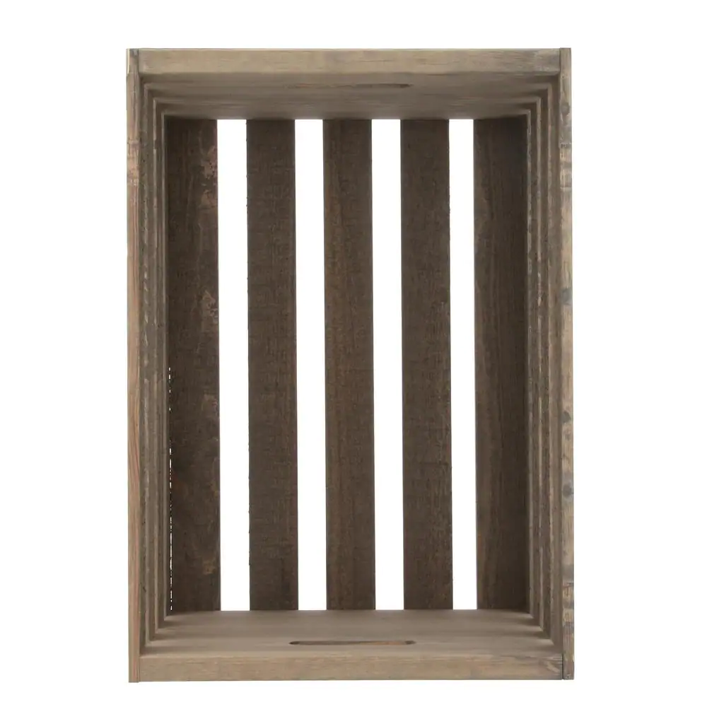 Crates & Pallet 18 in. x 12.5 in. x 9.5 in. Large Crate in Weathered Gray