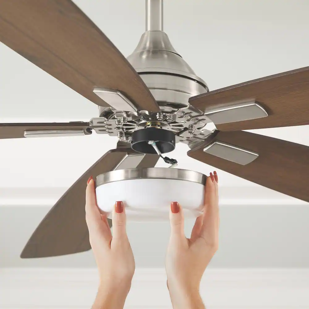 Home Decorators Collection Beckford 52 in. Integrated LED Indoor Brushed Nickel Ceiling Fan with Light and Remote with Color Changing Technology