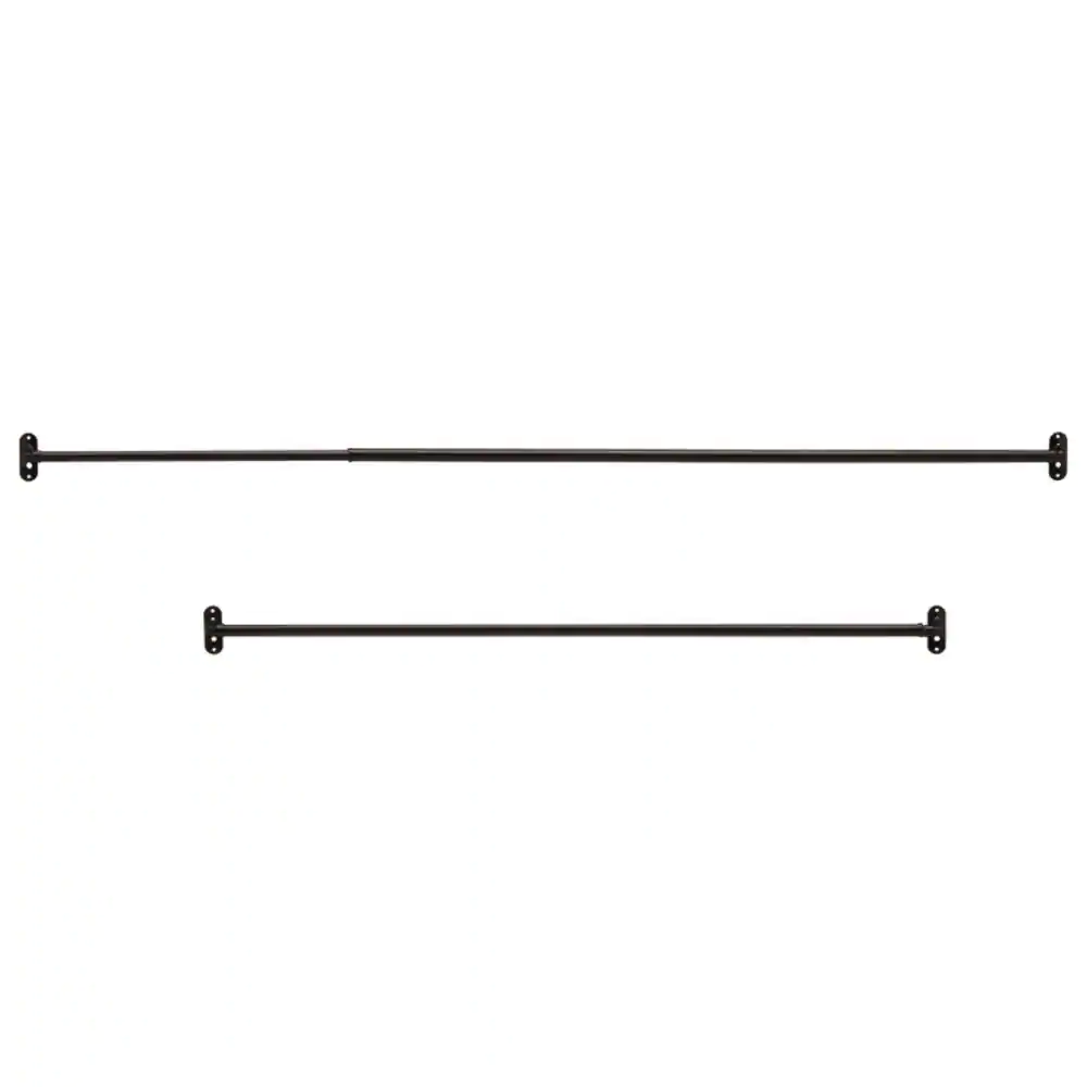 None 21 in. - 40 in. Single Curtain Rod in Oil Rubbed Bronze with Finial