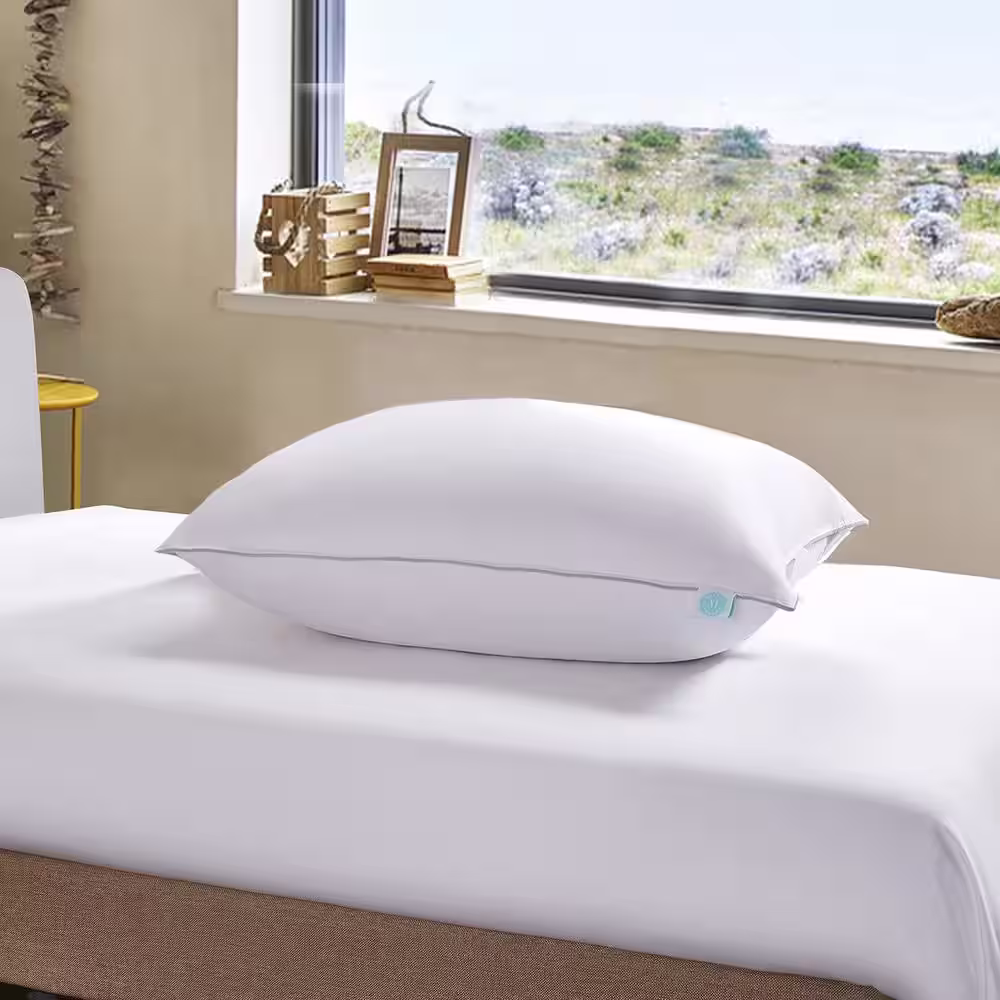 Martha Stewart Living 400-Thread Count White Soft Density Down Standard/Queen Size Pillow