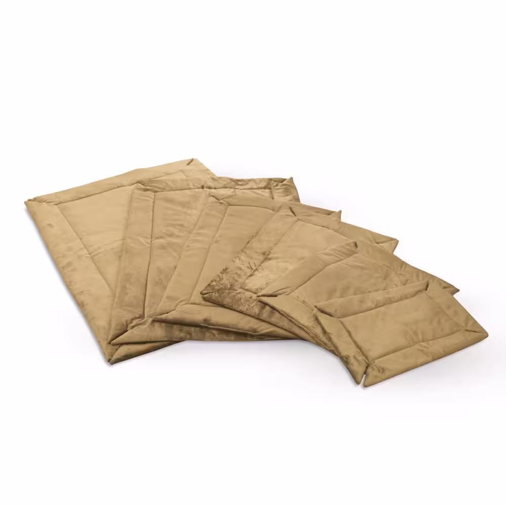 None 25 in. x 37 in. Medium Tan Self-Warming Crate Pad