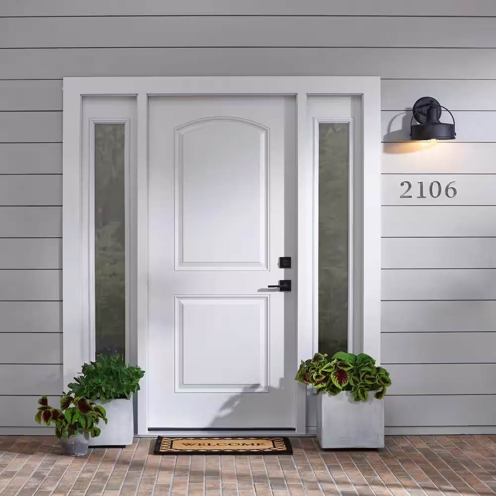 Everbilt 4 in. Satin Nickel Flush Mount Metal House Number 5
