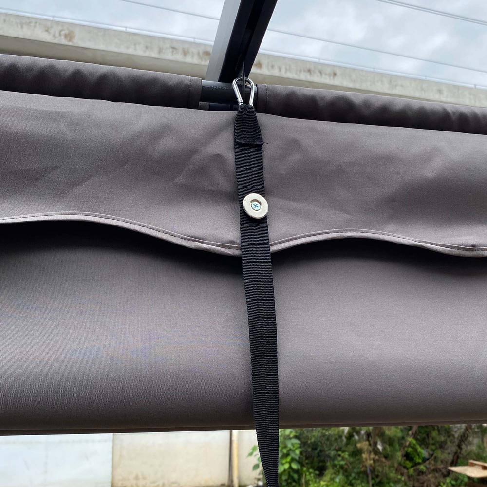 Anvil 10 ft. x 13 ft. Outdoor Patio Retractable Gray Pergola with Canopy Sun shelter Pergola for Gardens, Terraces, Gray