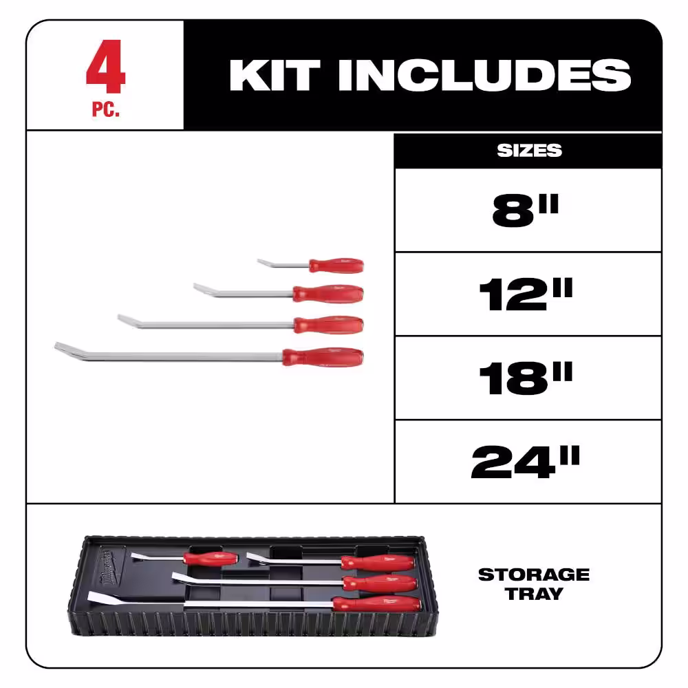 Milwaukee Pry Bar Set (4-Piece)
