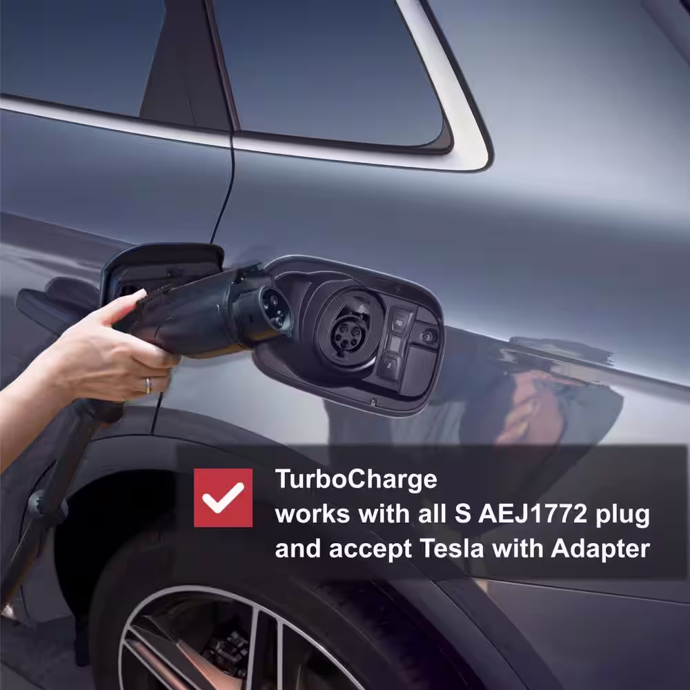 None TurboCharge 220-Volt 32Amp Level 2 Electric Vehicle Charger with Smart Wi-Fi Function, 18 ft. Cord-set, Hook and Holster