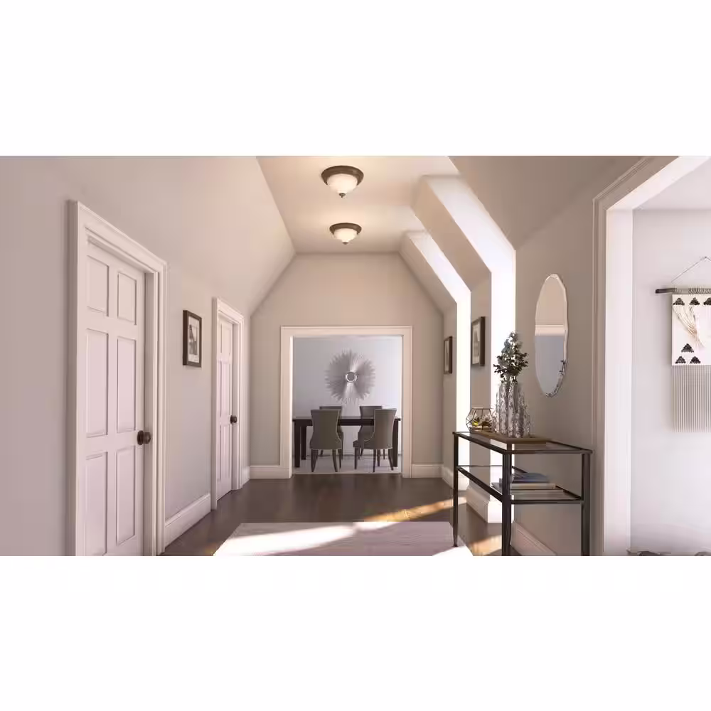 None 11 in. 2-Light Oil Rubbed Bronze Flush Mount