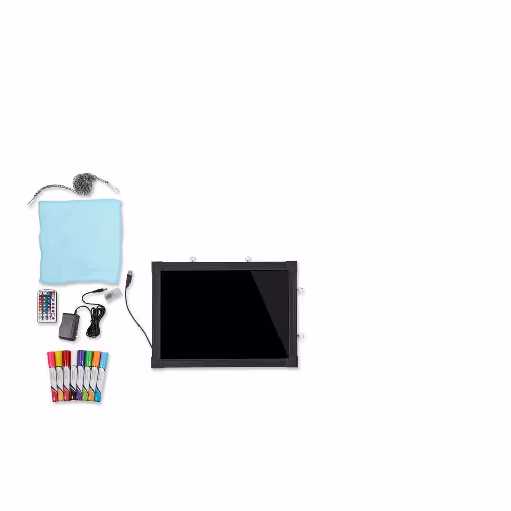 Alpine Industries 32 in. x 40 in. LED Illuminated Hanging Message Writing Board
