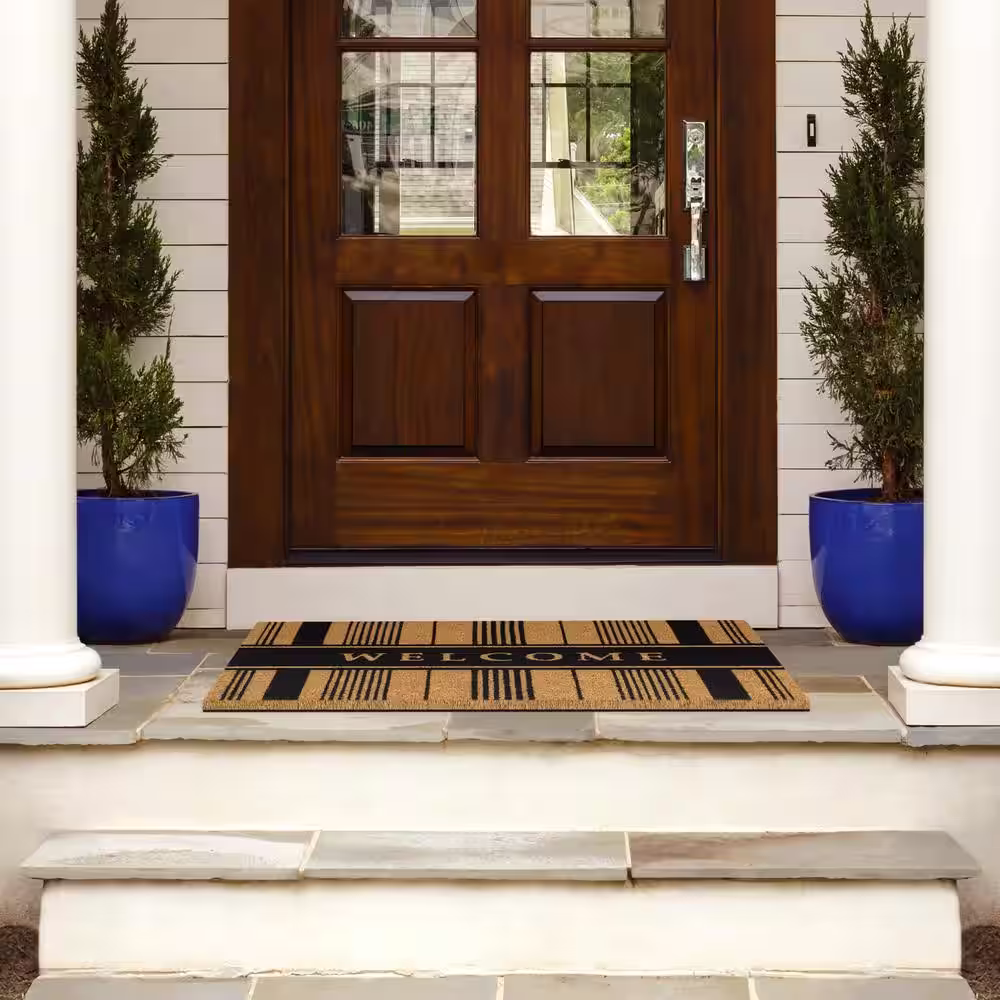StyleWell Farmhouse Welcome 18 in. x 30 in. Coir Door Mat