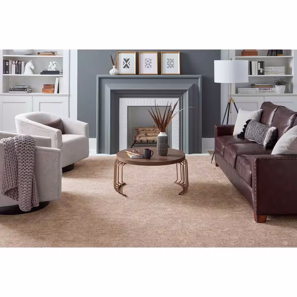 Home Decorators Collection Corry Sound  - Barn Board - Brown 38 oz. Polyester Pattern Installed Carpet